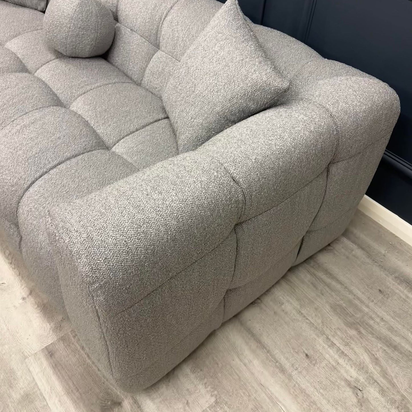 The Bubble Bouclé 3 Seater Sofa offers the perfect blend of modern design and luxurious comfort. Premium high-quality materials and is UK Fire Resistant Tested for safety. Shop online at www.nobleandnook.co.uk