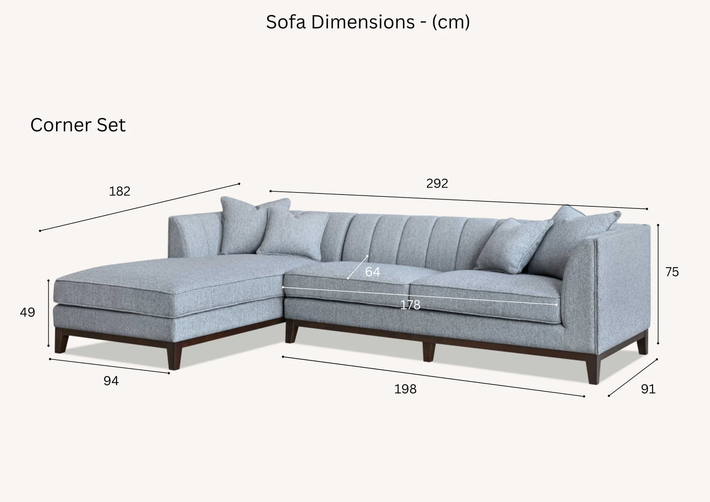 Shop the Cooper Left Hand Corner Group, showcasing the perfect blend of mid-century comfort and design. This timeless design and modern sofa boasts squared edges, sleek lines, and a minimalist silhouette. Shop online now at www.nobleandnook.co.uk