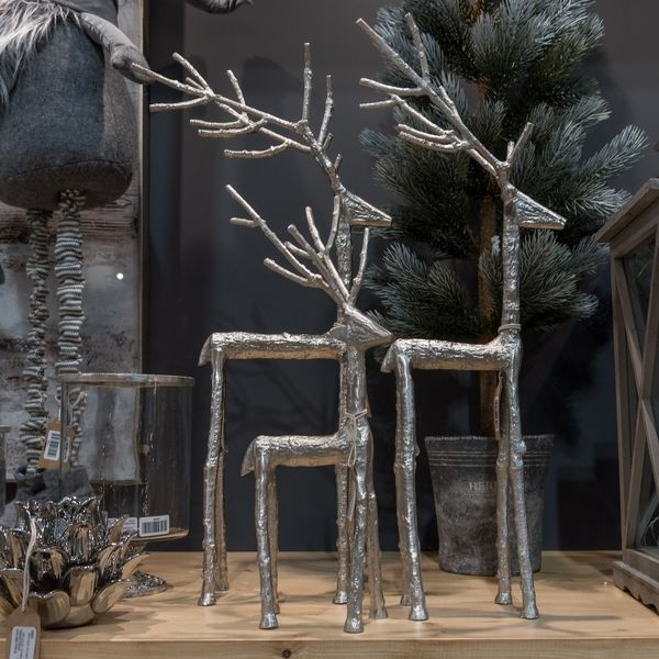 Silver Standing Stag Ornament
