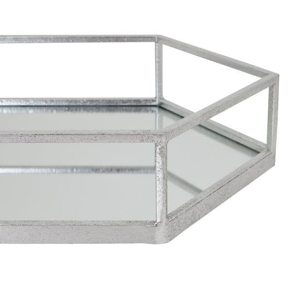 Silver Hexagon Set of Two Trays – Elegant Metallic Display Trays for Contemporary UK Interiors