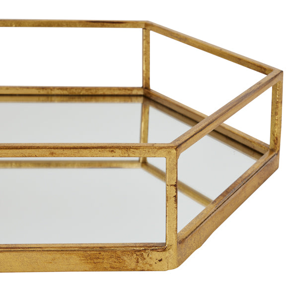 Gold Hexagon Set of Two Trays – Luxurious Metallic Display Trays for Elegant UK Interiors