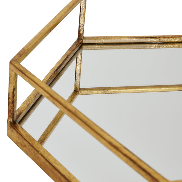 Gold Hexagon Set of Two Trays – Luxurious Metallic Display Trays for Elegant UK Interiors