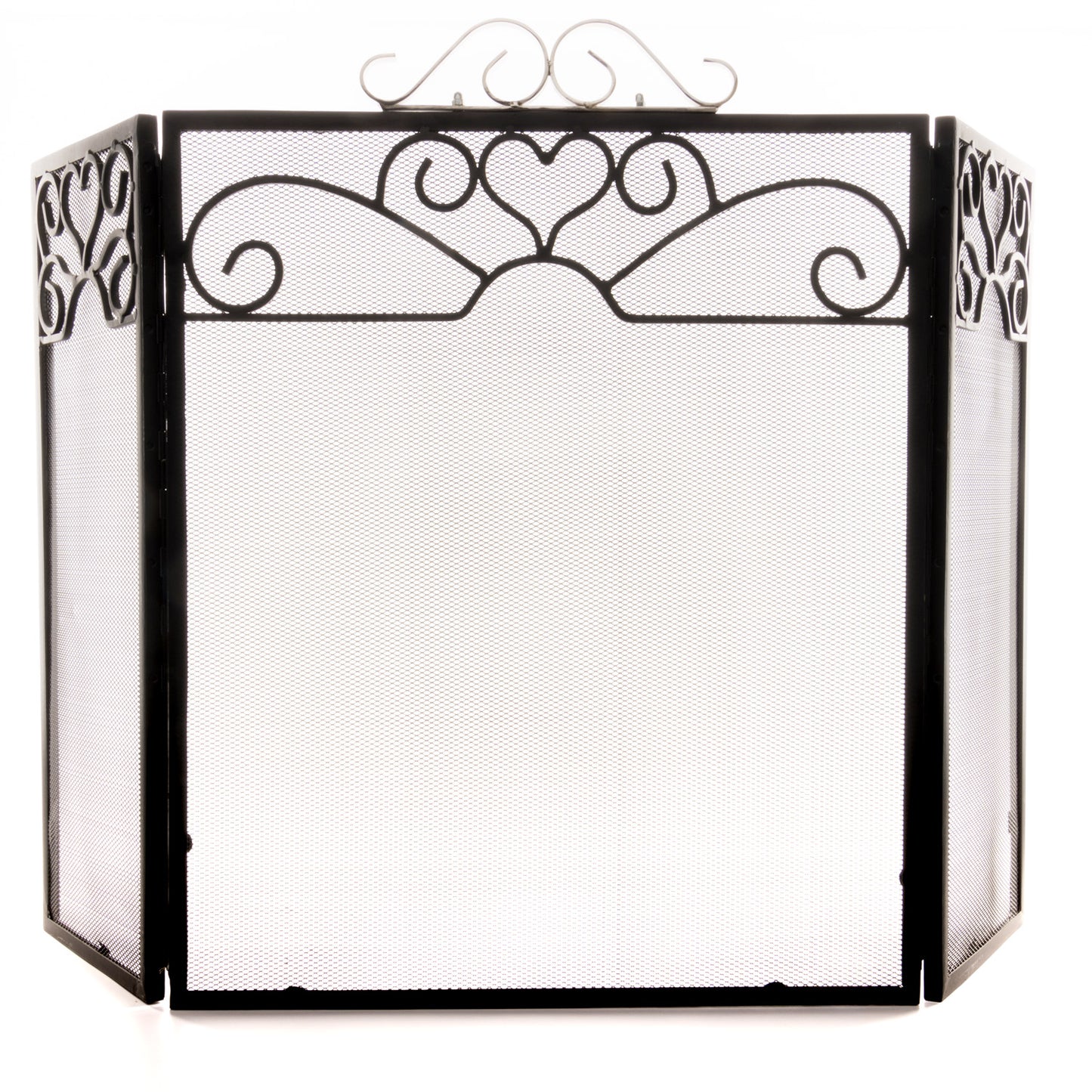 Chrome Topped Three Fold Fire Screen – Elegant Fireside Protection