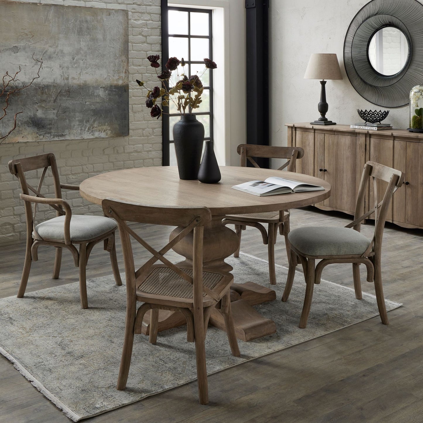 Shop the Copgrove Round Pedestal Dining Table. Crafted from solid hardwood this stunning handcrafted centrepiece, perfect for bringing family and friends together. Shop online today at www.nobleandnook.co.uk