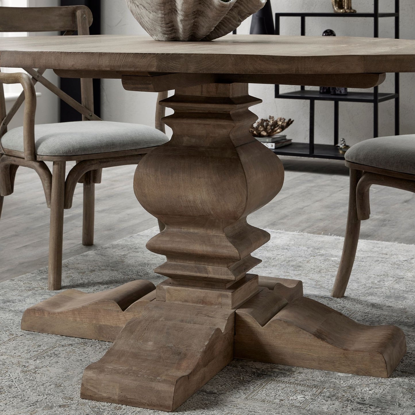 Shop the Copgrove Round Pedestal Dining Table. Crafted from solid hardwood this stunning handcrafted centrepiece, perfect for bringing family and friends together. Shop online today at www.nobleandnook.co.uk