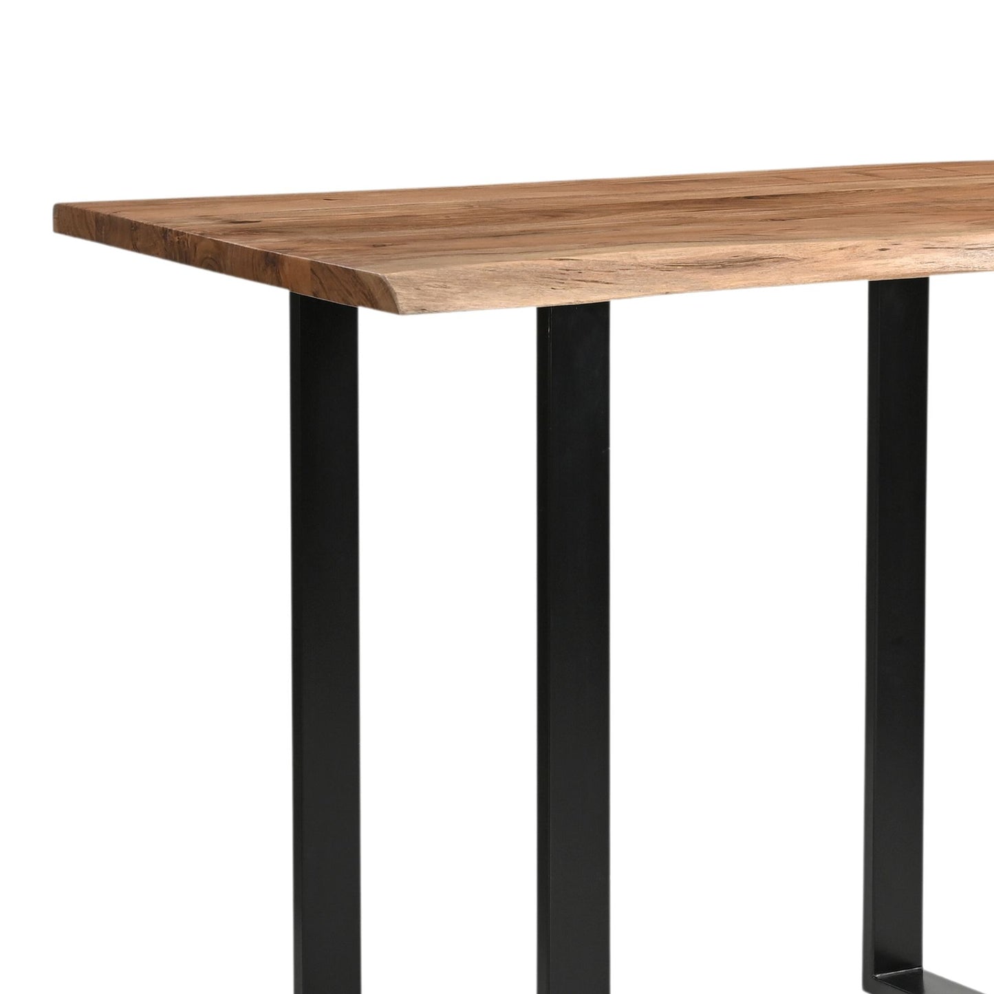 The Live Edge Small Bar Table is a stunning centrepiece for any home bar or entertainment space. Crafted from Indian hardwood (acacia) paired with a sleek metal base. Shop online today at www.nobleandnook.co.uk