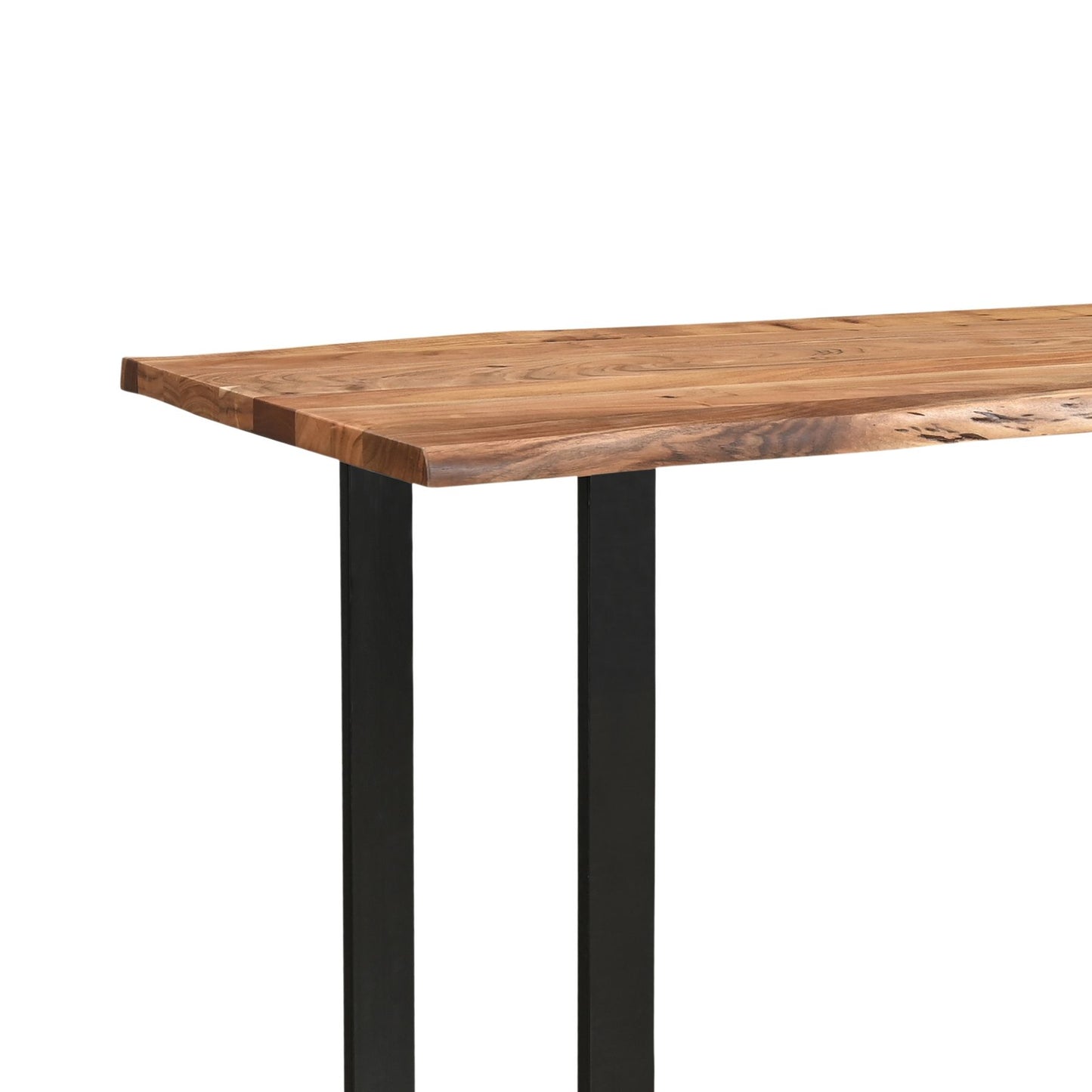 The Live Edge Large Bar Table is a stunning centrepiece for any home bar or entertainment space. Crafted from Indian hardwood (acacia) paired with a sleek metal base. Shop online today at www.nobleandnook.co.uk