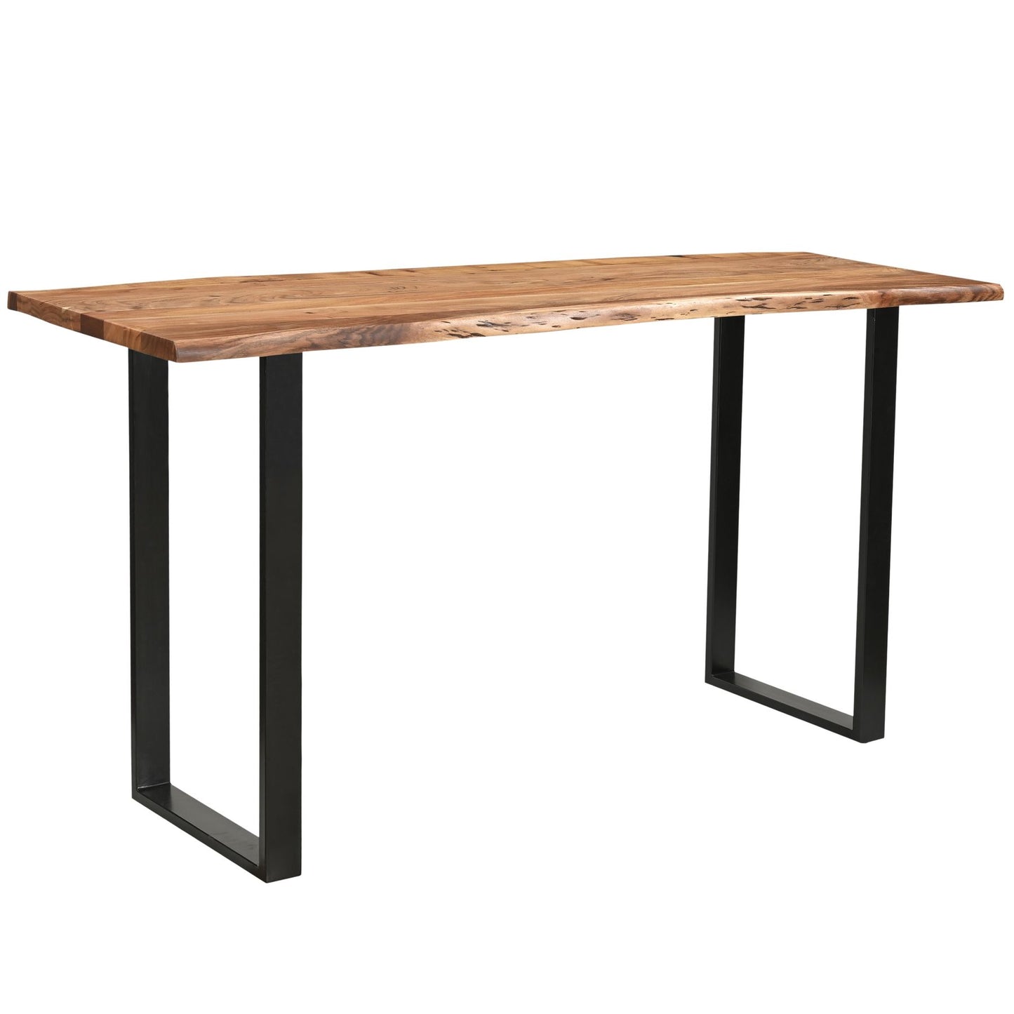 The Live Edge Large Bar Table is a stunning centrepiece for any home bar or entertainment space. Crafted from Indian hardwood (acacia) paired with a sleek metal base. Shop online today at www.nobleandnook.co.uk