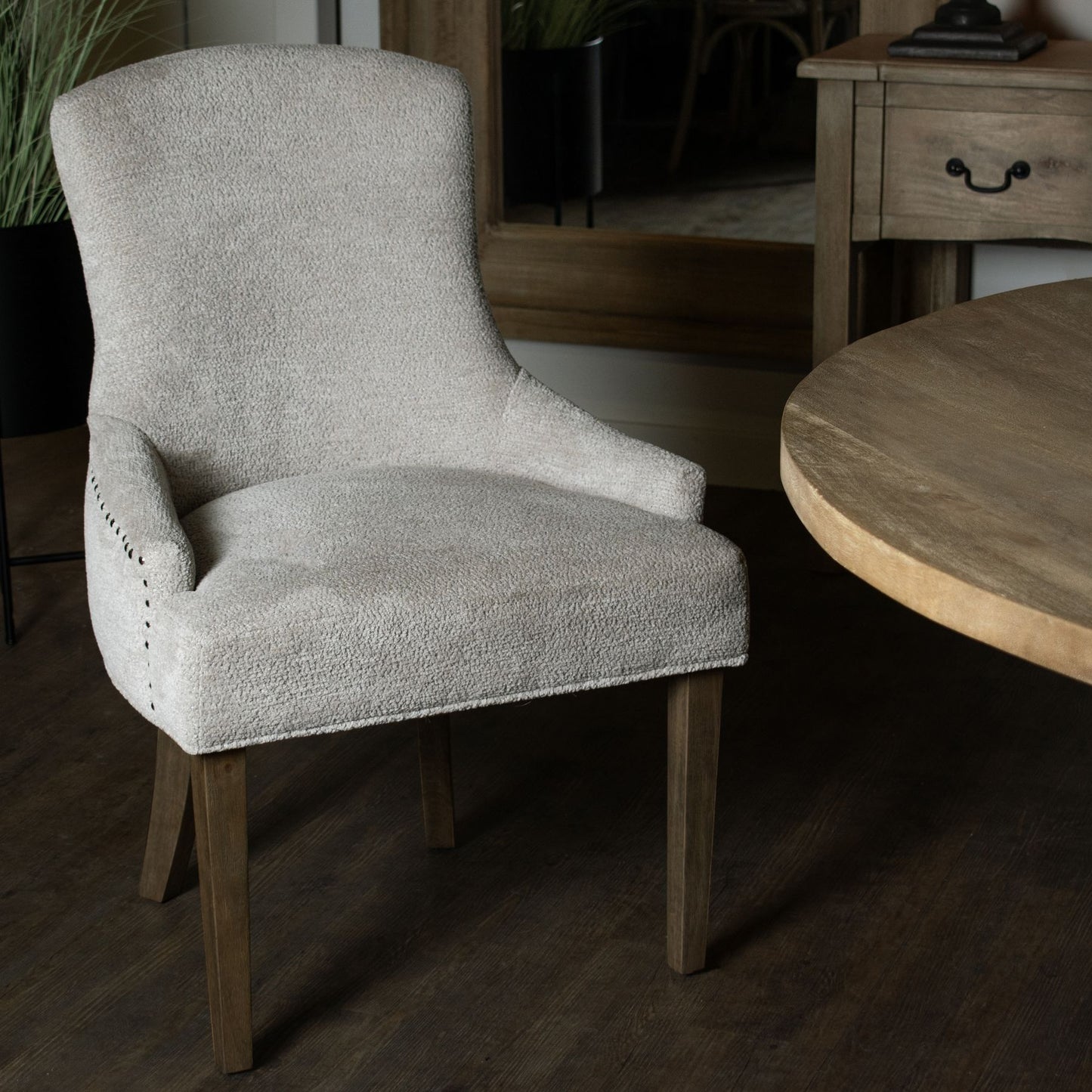 The Brockham Taupe Dining Chair seamlessly blends comfort and elegance, making it a perfect addition to any dining space and designed for everyday use. Shop online today at www.nobleandnook.co.uk