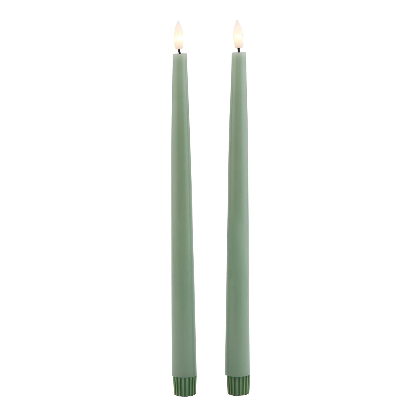 Luxe Collection Set of 2 Sage LED Wax Dinner Candles