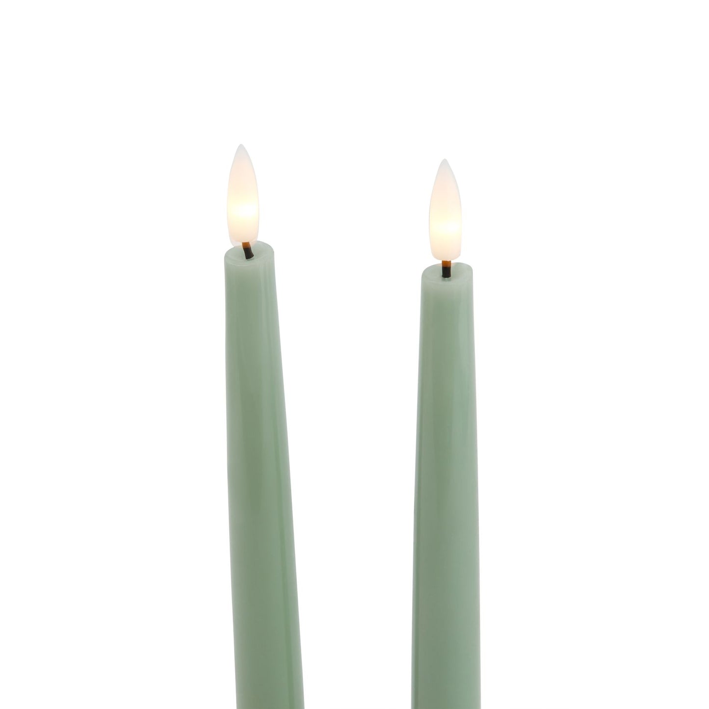 Luxe Collection Set of 2 Sage LED Wax Dinner Candles