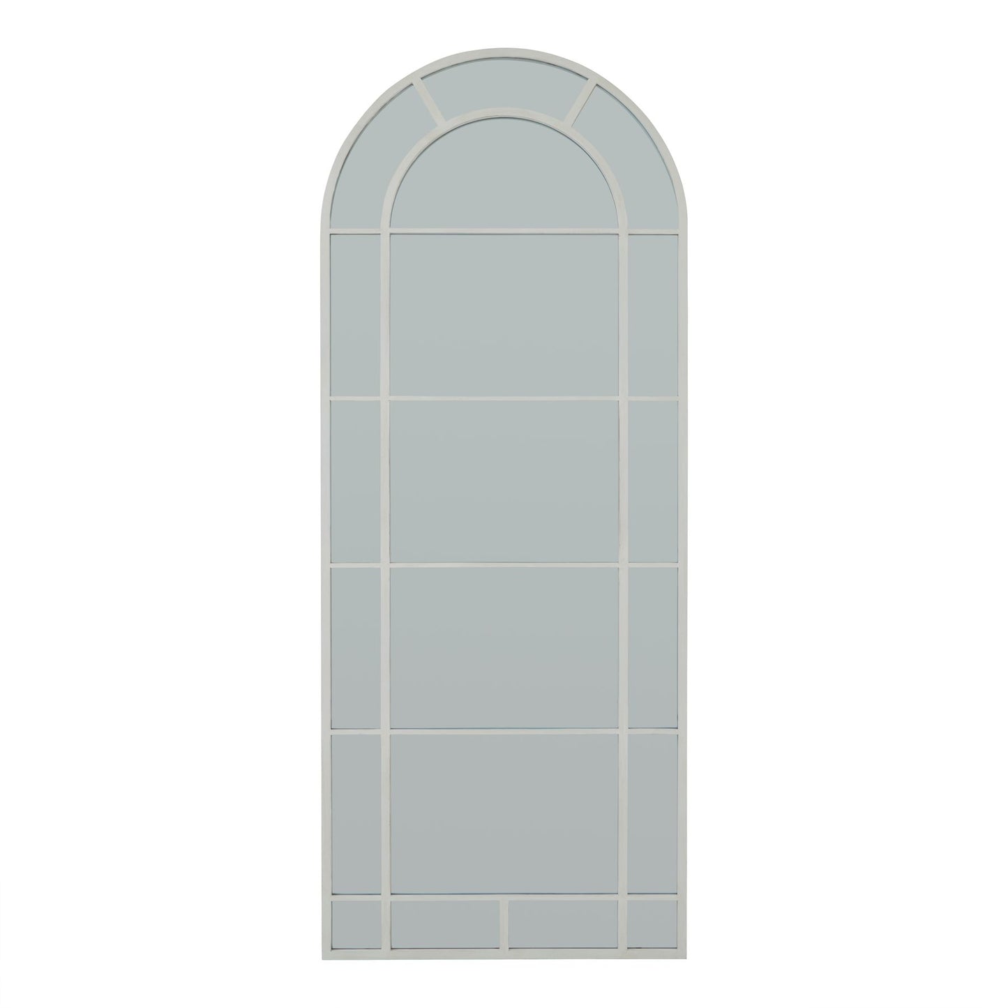 White Large Arched Window Mirror – 200cm Gothic-Style Tall Wall Mirror