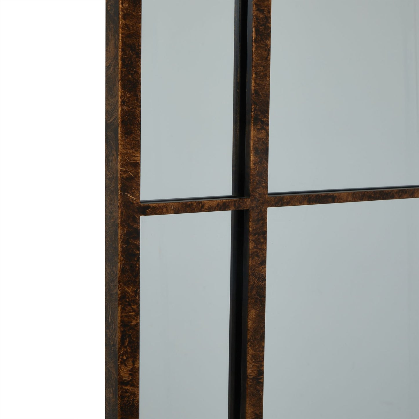 Rust Effect Large Arched Window Mirror – 200cm Industrial Style Floor Mirror