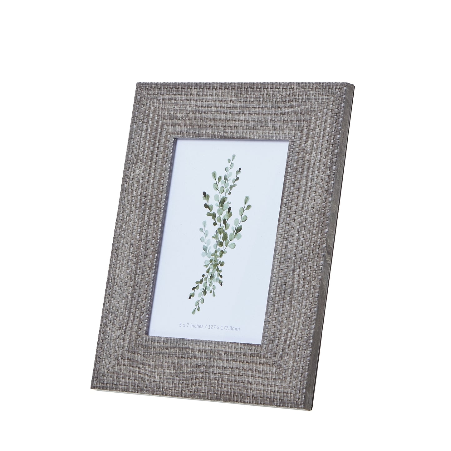 Woven Photo Frame 5x7 – Textured Grey-Washed Frame for Rustic, Coastal & Modern Interiors