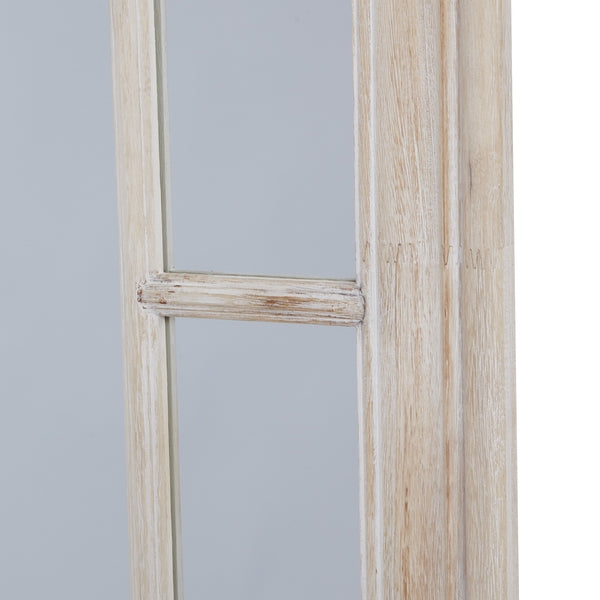 Large Washed Wood Framed Window Mirror – 200cm Rustic Floor Mirror for Modern & Traditional Interiors
