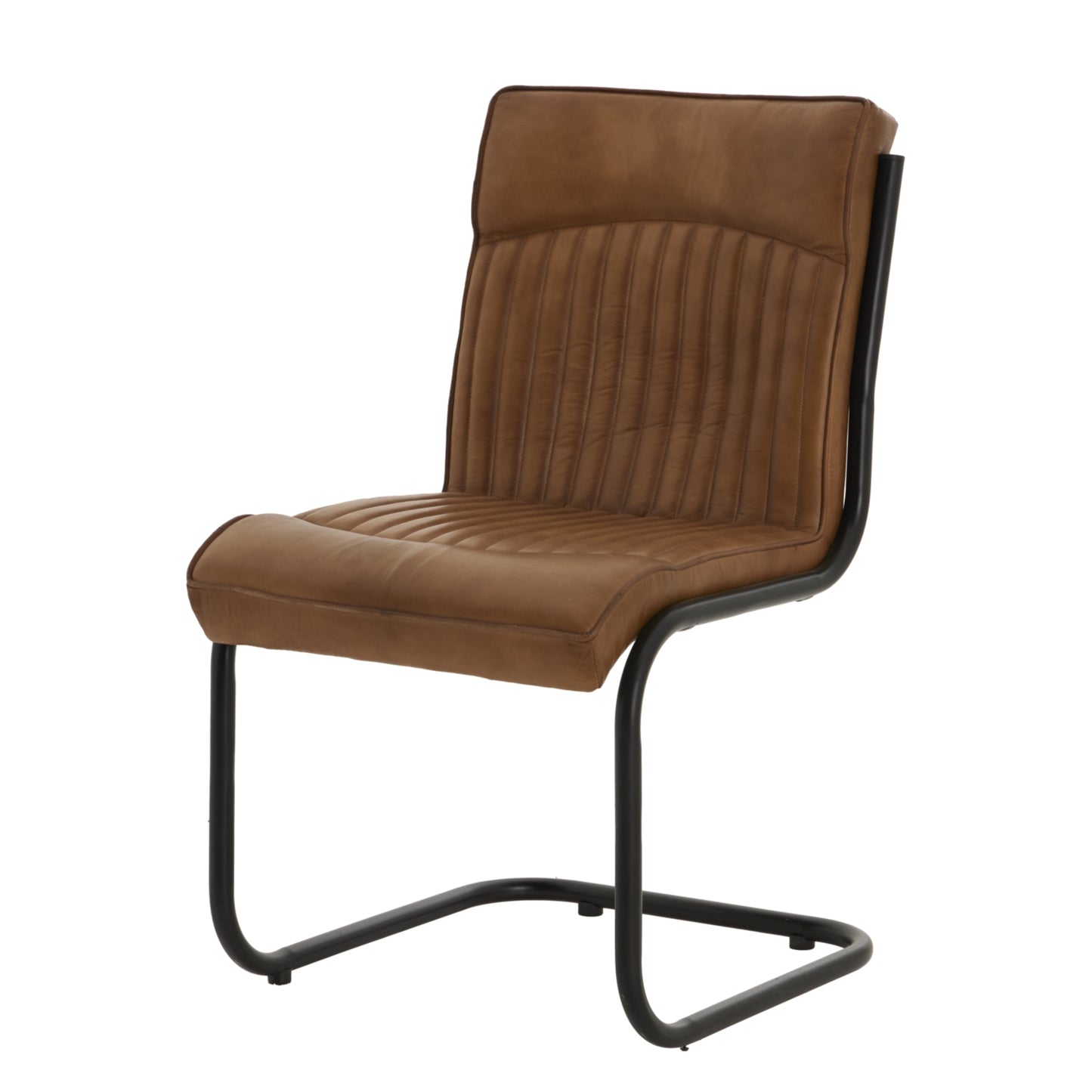 Shop the Billy Leather Dining Chair in supple caramel-hued leather, a statement piece that effortlessly blends classic sophistication with modern industrial design. Shop online today at www.nobleandnook.co.uk