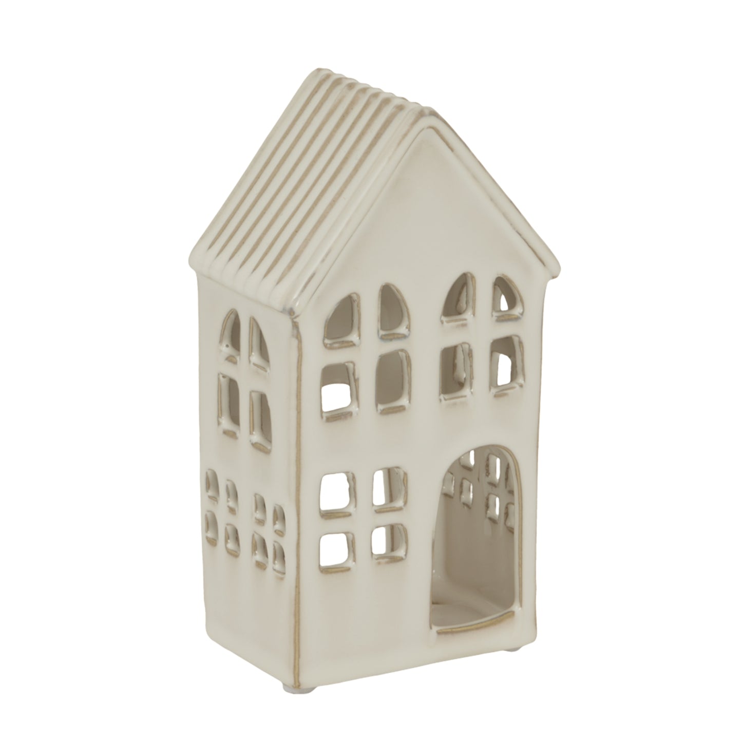 White Ceramic House Tea Light Holder