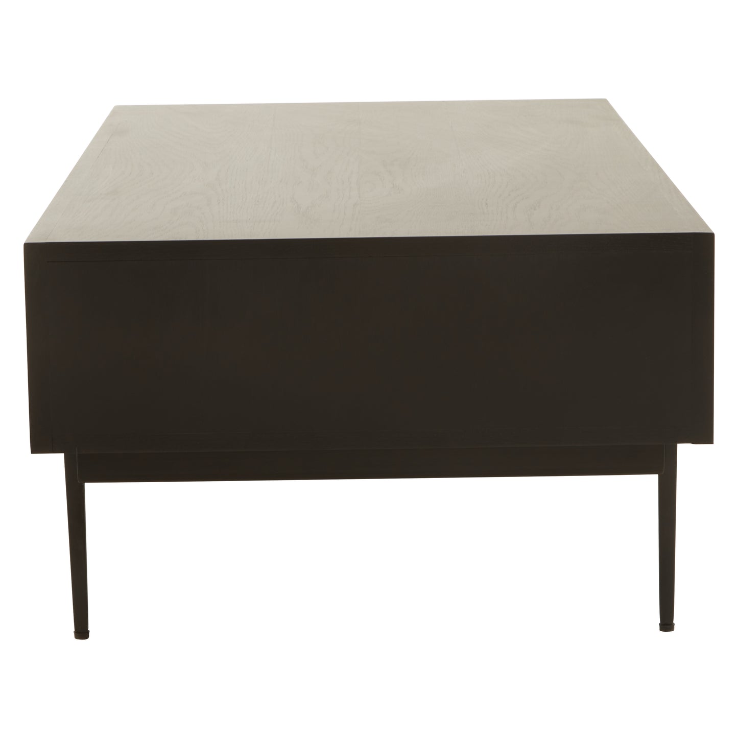 The Kajara Coffee Table pairs black carved wood finish with clean black metal legs, offering an elegant balance between rustic charm and modern minimalism. Shop online today at www.nobleandnook.co.uk