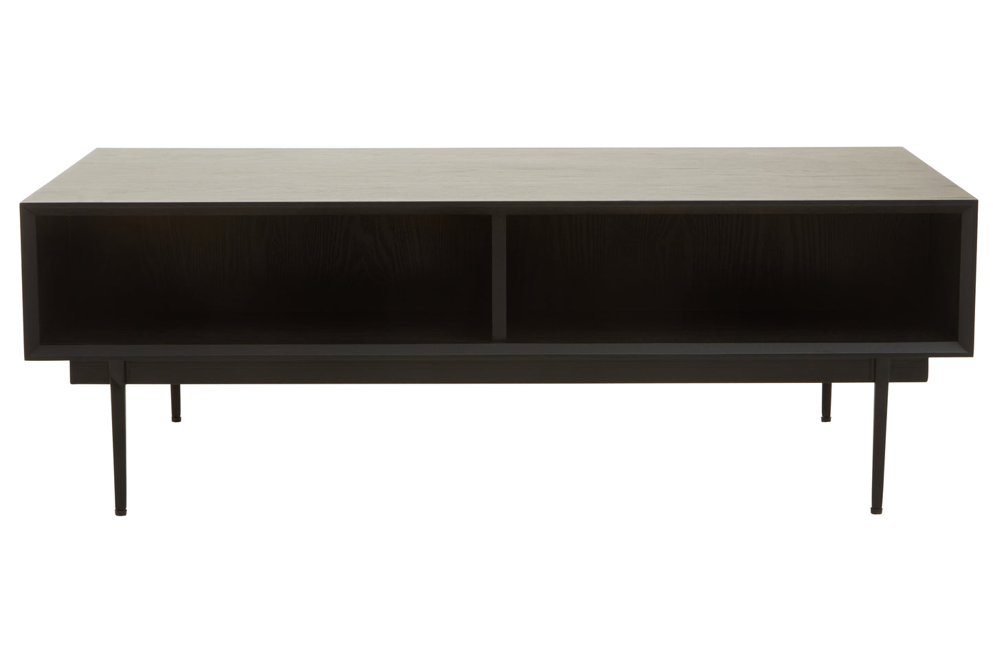 The Kajara Coffee Table pairs black carved wood finish with clean black metal legs, offering an elegant balance between rustic charm and modern minimalism. Shop online today at www.nobleandnook.co.uk