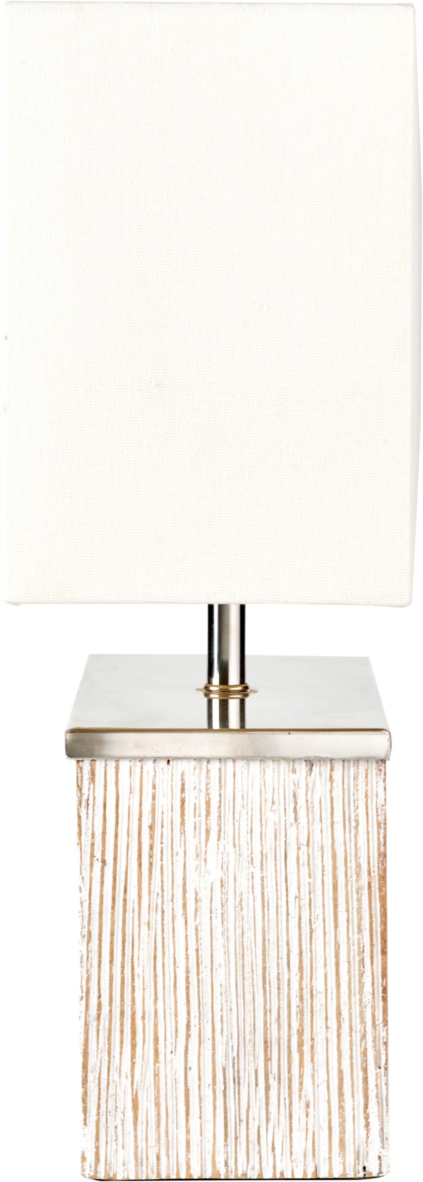 Hampton Rectangular White Wash Wood Table Lamp