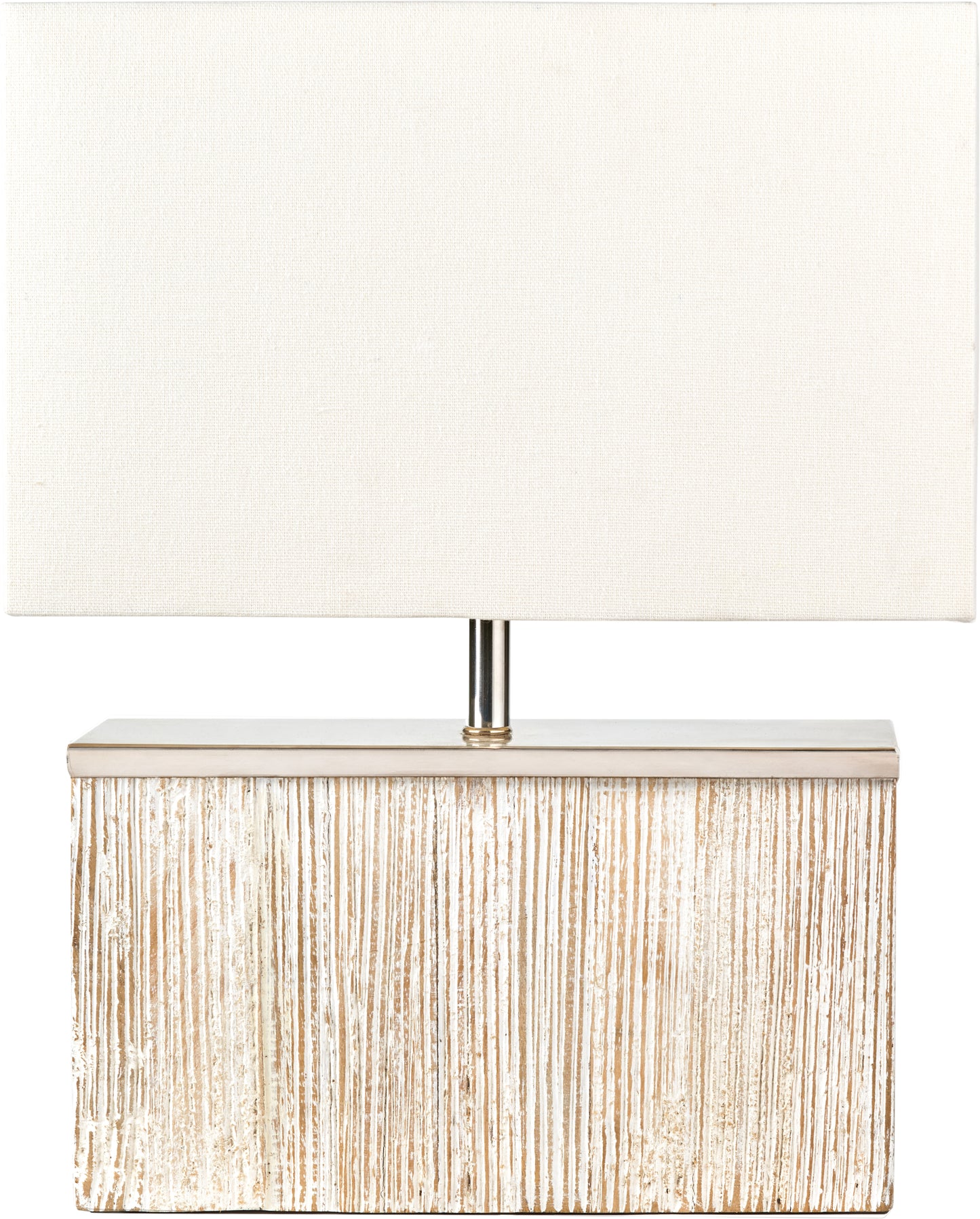 Hampton Rectangular White Wash Wood Table Lamp
