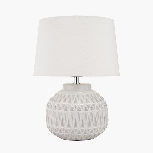 Anneli Warm White Aztec Texture Ceramic Table Lamp