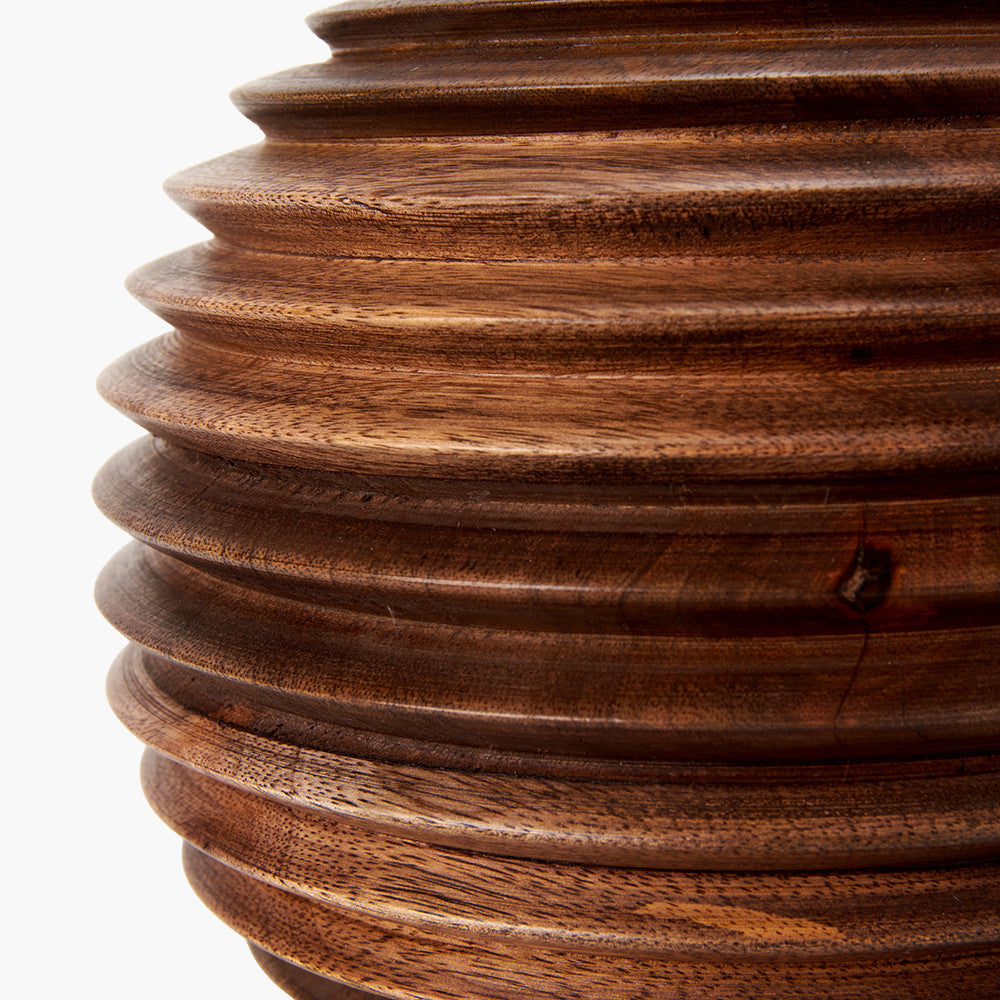 Pembury Brown Wash Turned Wood Table Lamp Base – Classic Wooden Lighting for Timeless UK Interiors