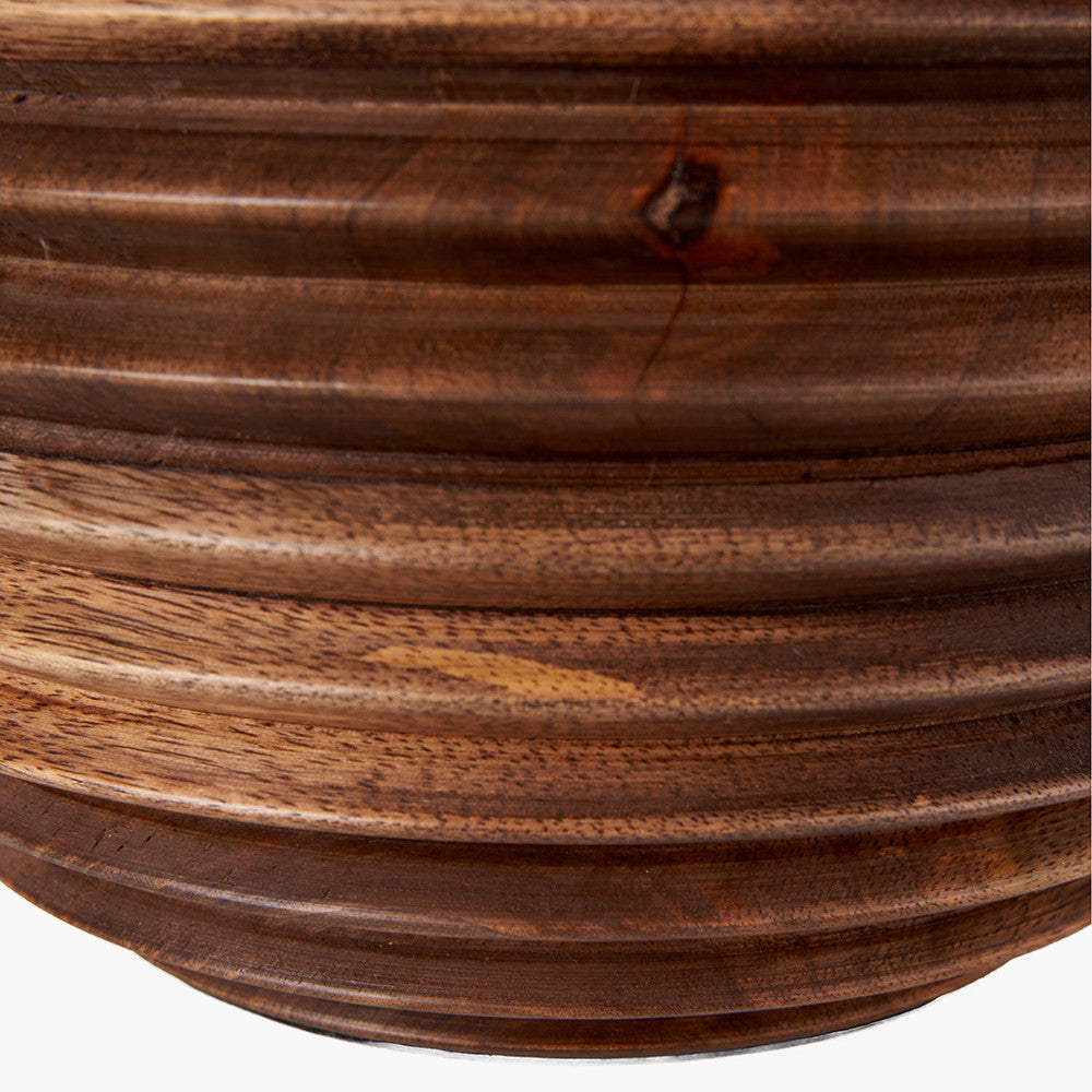 Pembury Brown Wash Turned Wood Table Lamp Base – Classic Wooden Lighting for Timeless UK Interiors