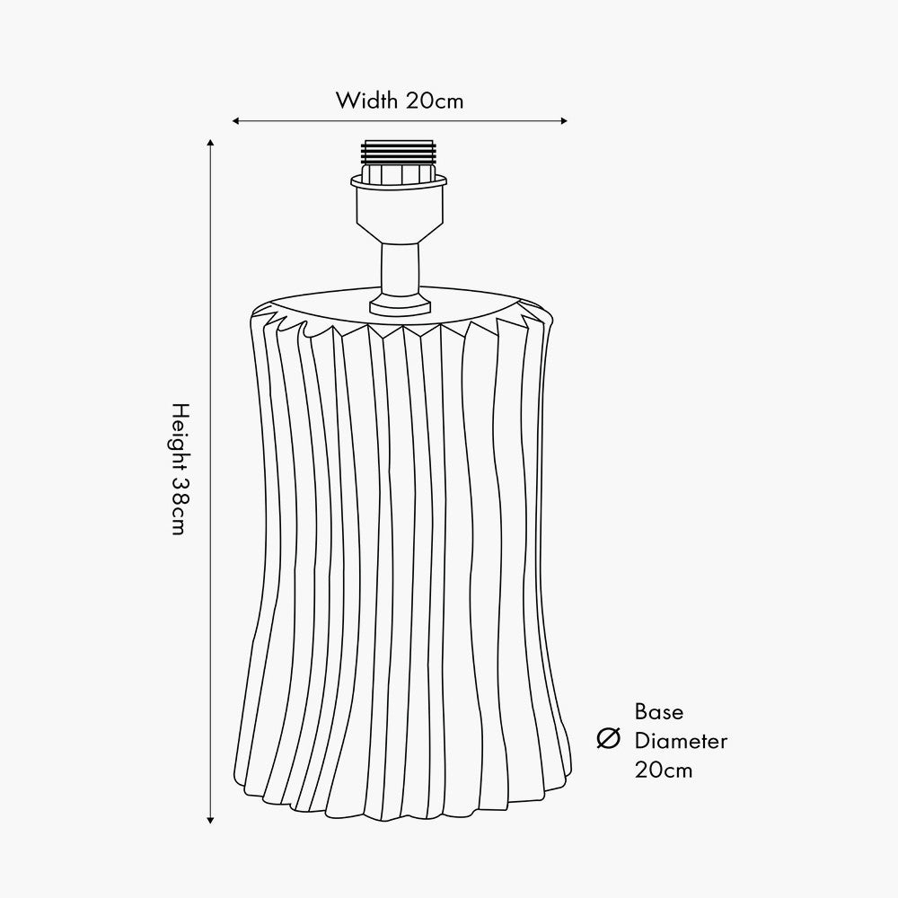 Devony Black Pleated Ceramic Table Lamp Base