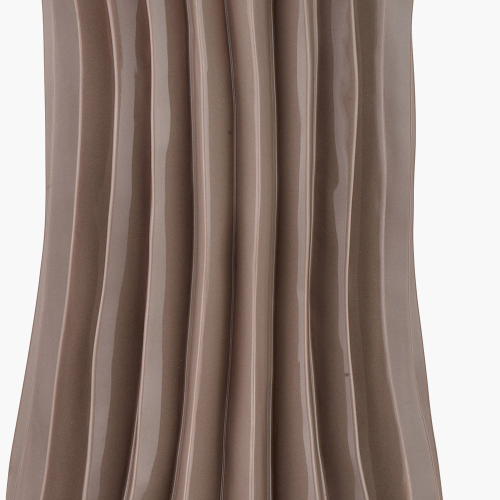Devony Taupe Pleated Ceramic Table Lamp Base