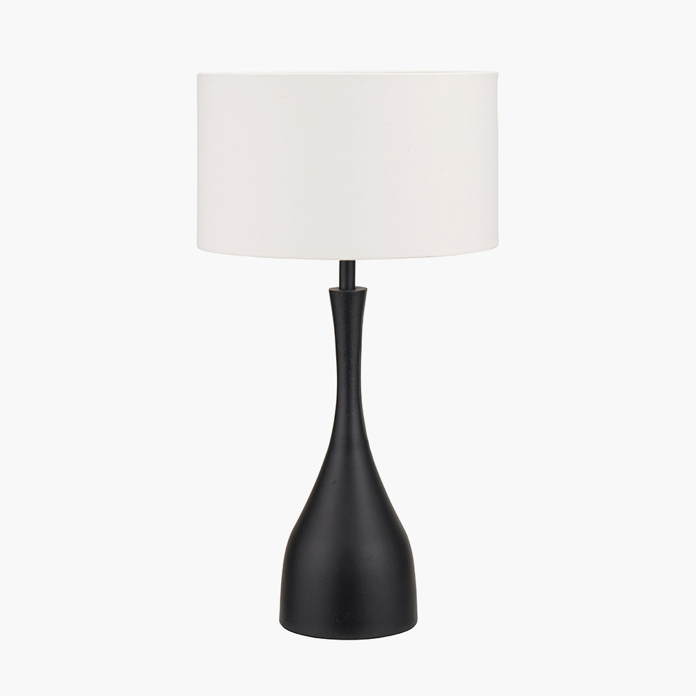 Llora Matt Black Metal Curved Table Lamp Base
