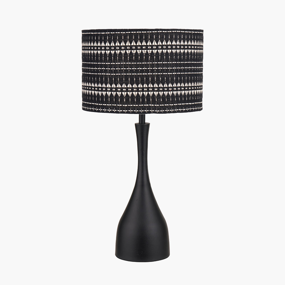 Llora Matt Black Metal Curved Table Lamp Base