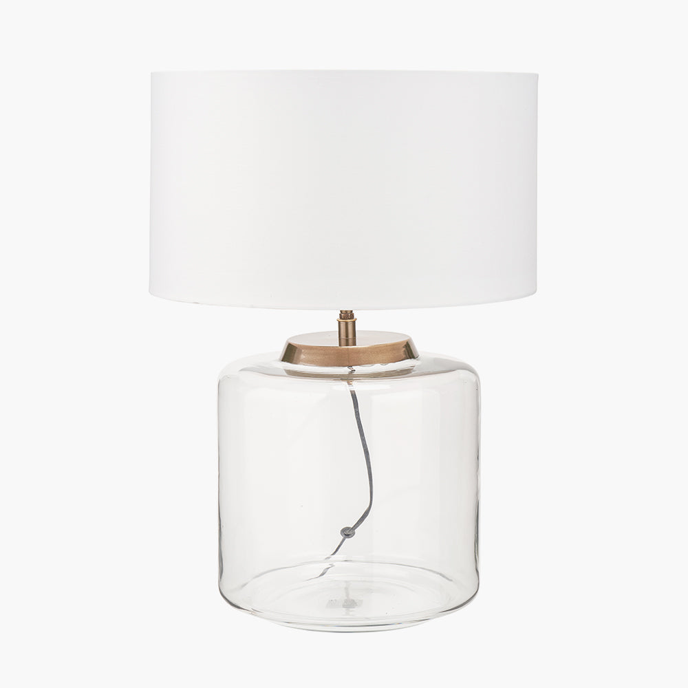 Josie Clear Glass and Antique Brass Metal Large Table Lamp Base