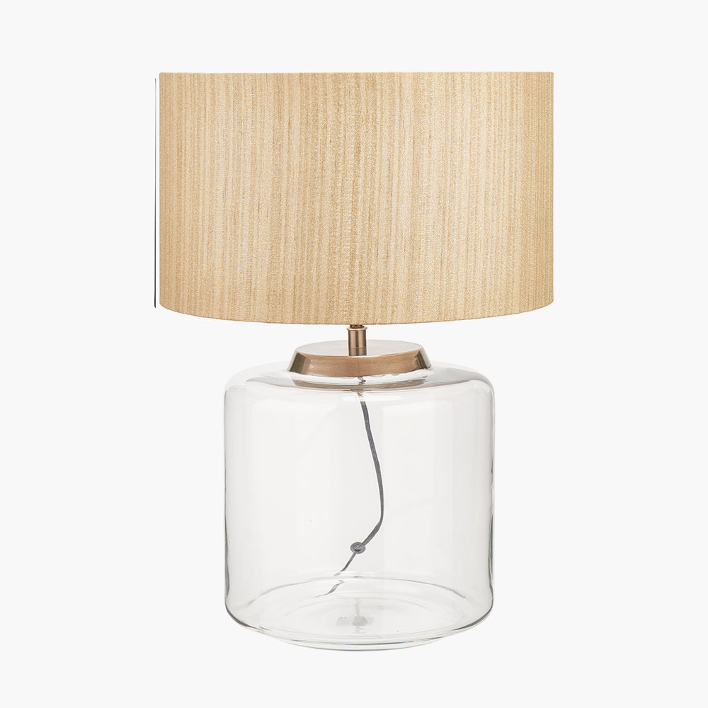 Josie Clear Glass and Antique Brass Metal Large Table Lamp Base