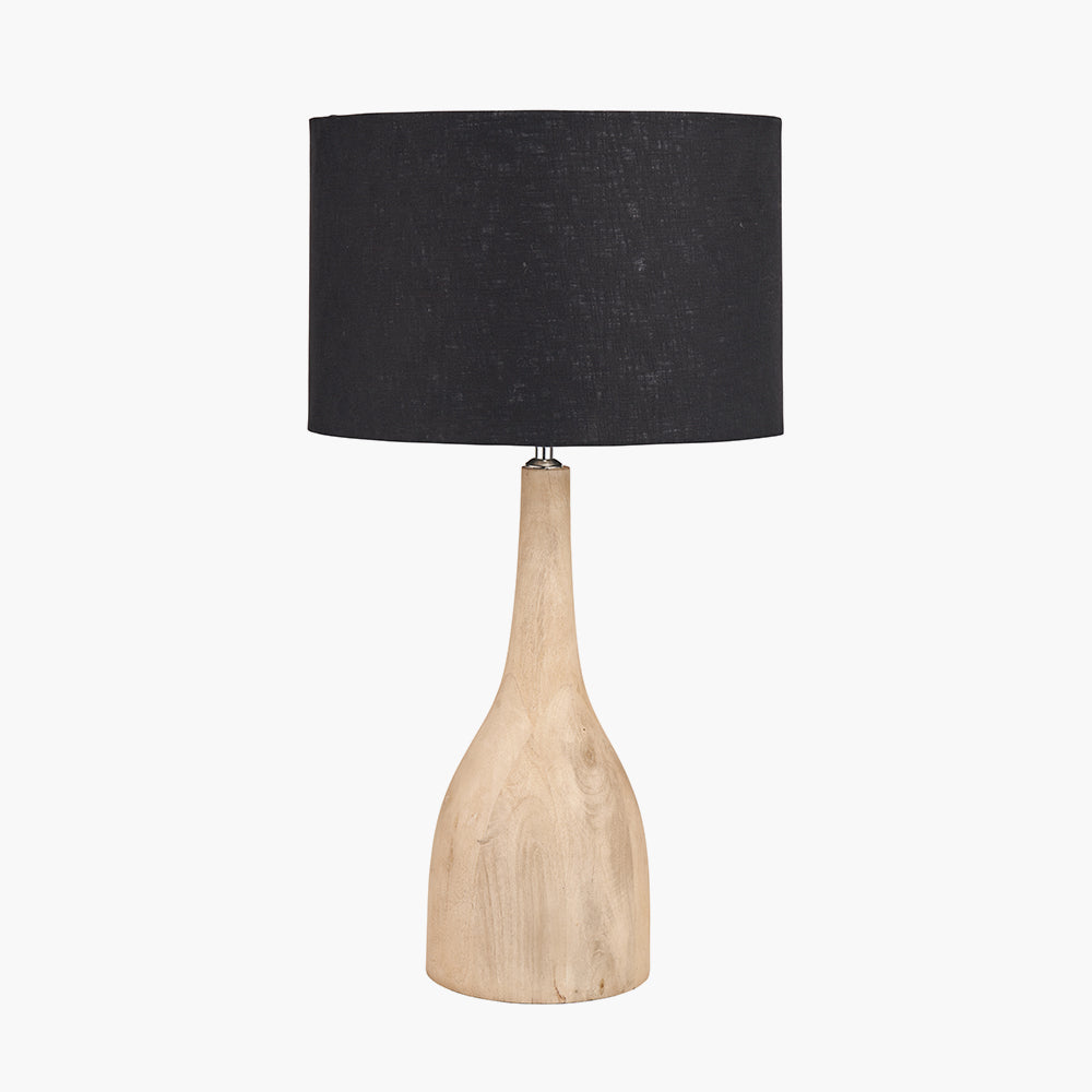 Corella Natural Mango Wood Curved Table Lamp Base