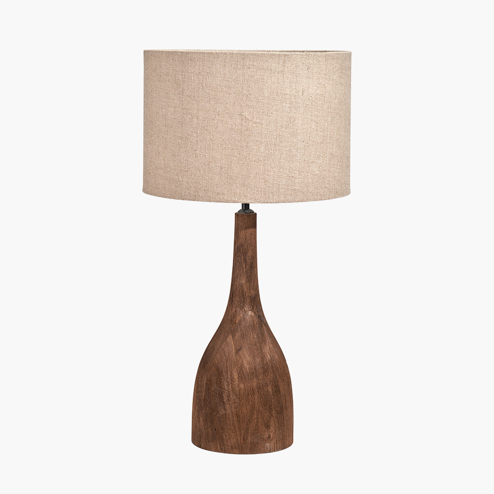 Corella Chocolate Brown Mango Wood Curved Table Lamp Base