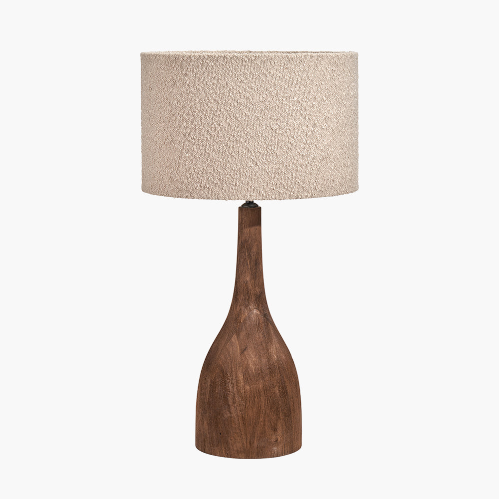 Corella Chocolate Brown Mango Wood Curved Table Lamp Base