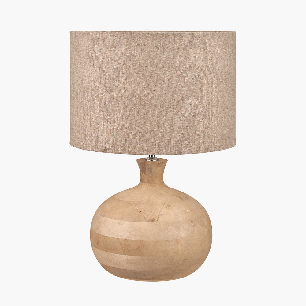 Kiah Natural Mango Wood Round Table Lamp Base