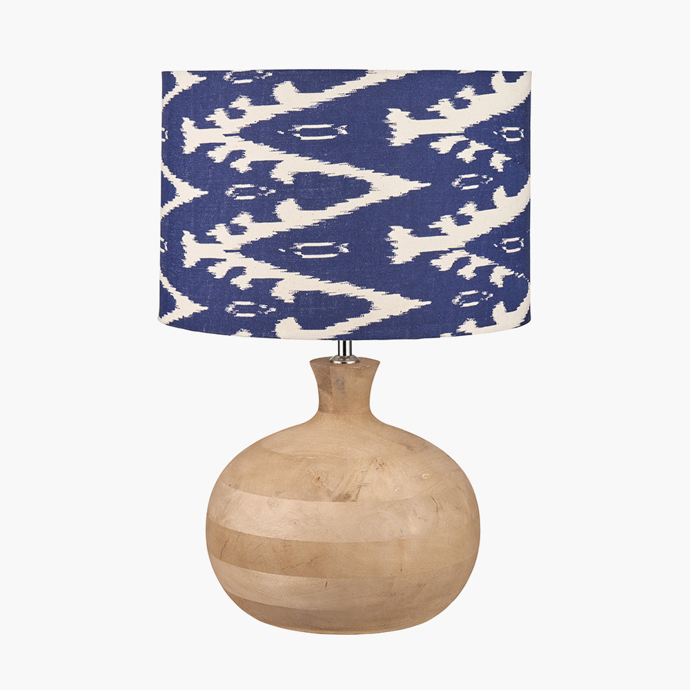 Kiah Natural Mango Wood Round Table Lamp Base