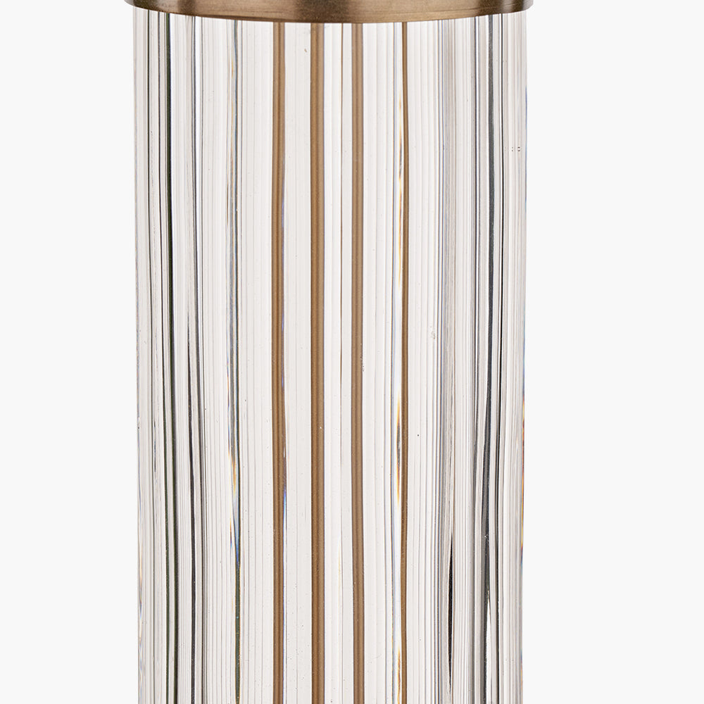 Ciara Clear Glass and Antique Brass Metal Table Lamp Base