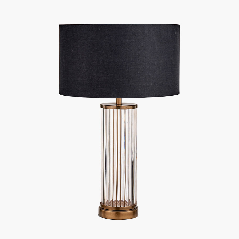 Ciara Clear Glass and Antique Brass Metal Table Lamp Base