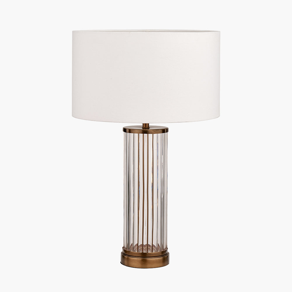 Ciara Clear Glass and Antique Brass Metal Table Lamp Base