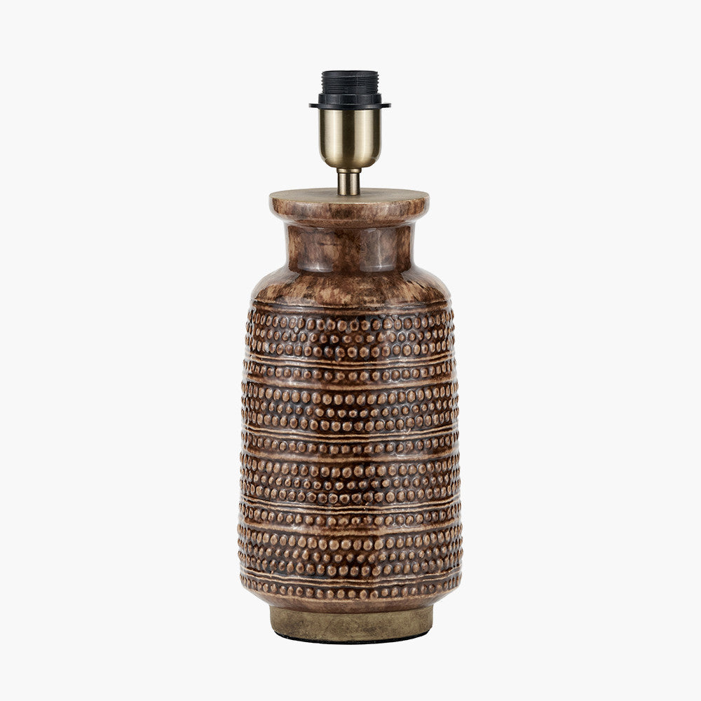 Theano Dot Design Brown Glaze Tall Table Lamp Base