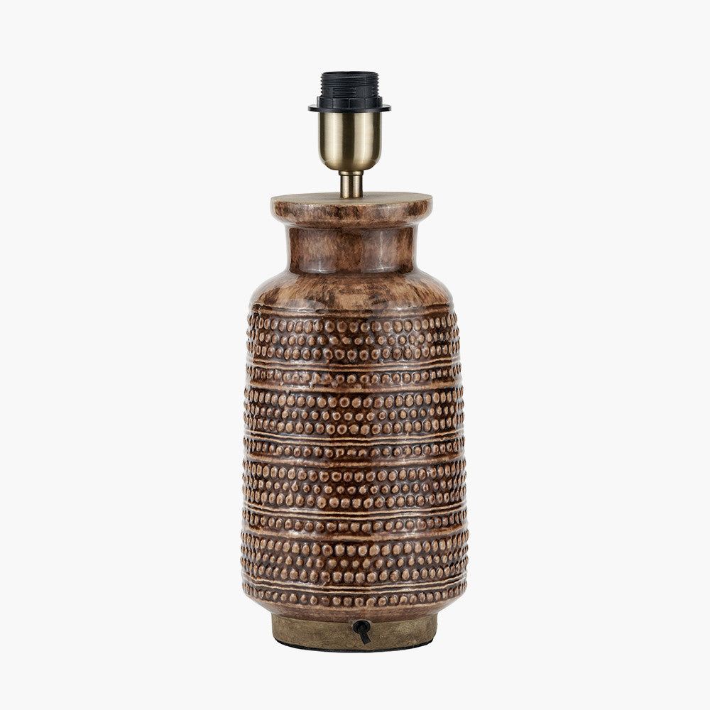 Theano Dot Design Brown Glaze Tall Table Lamp Base