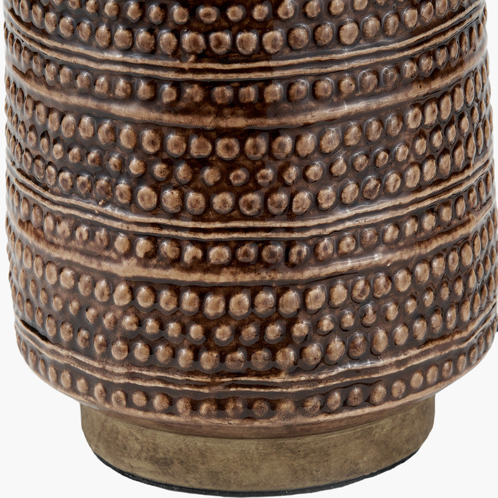 Theano Dot Design Brown Glaze Tall Table Lamp Base