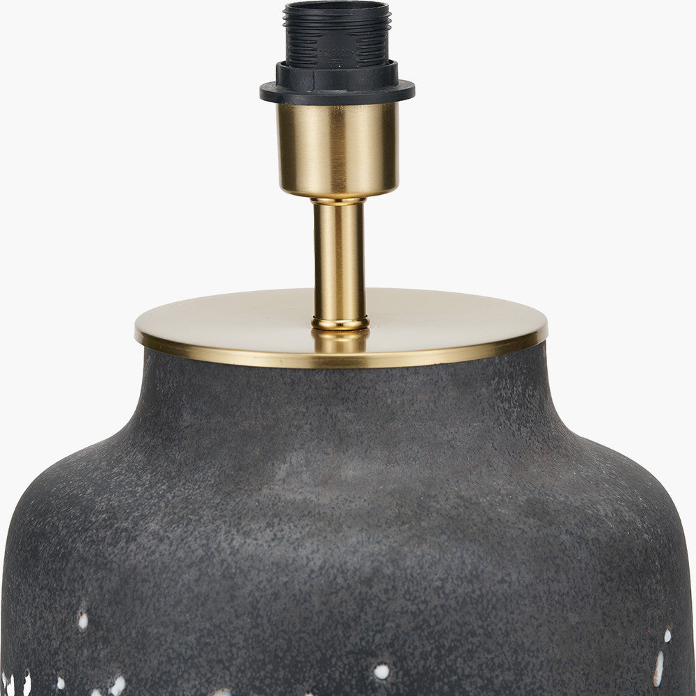 Etna Black and White Glass Table Lamp Base