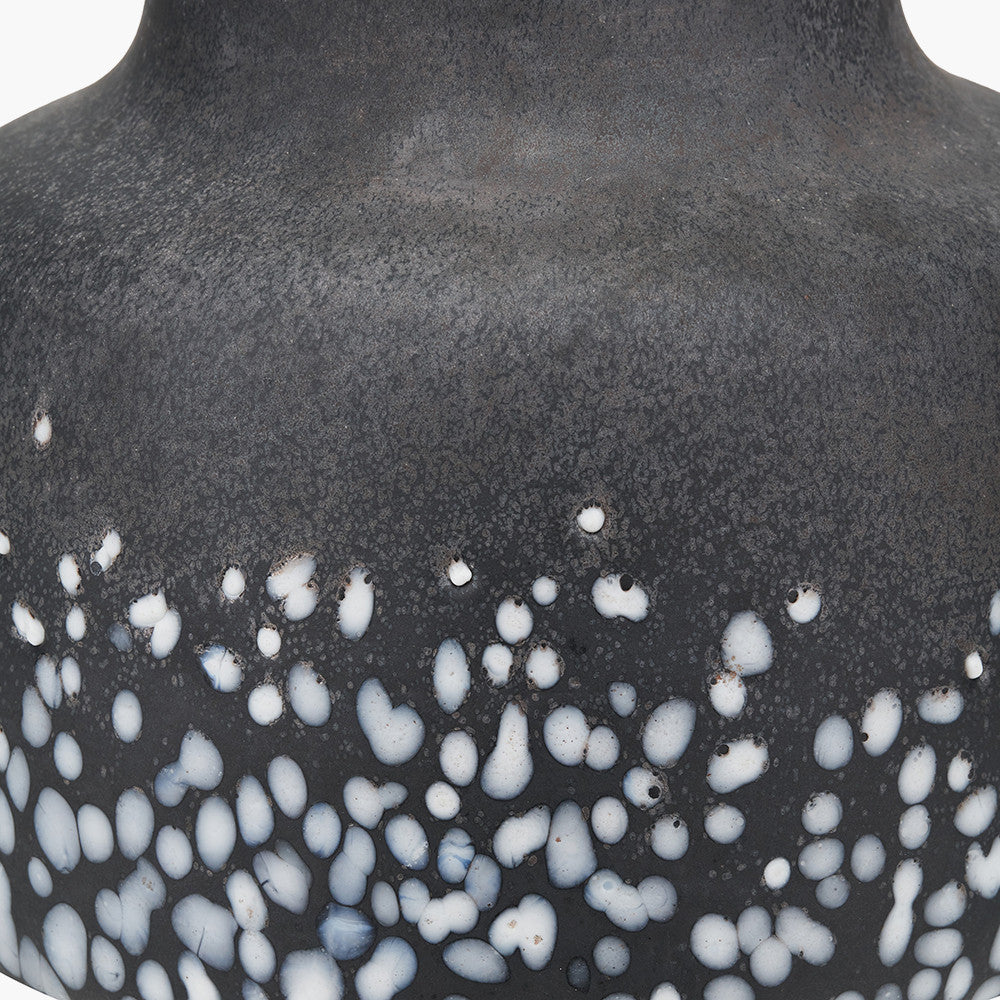 Etna Black and White Glass Table Lamp Base