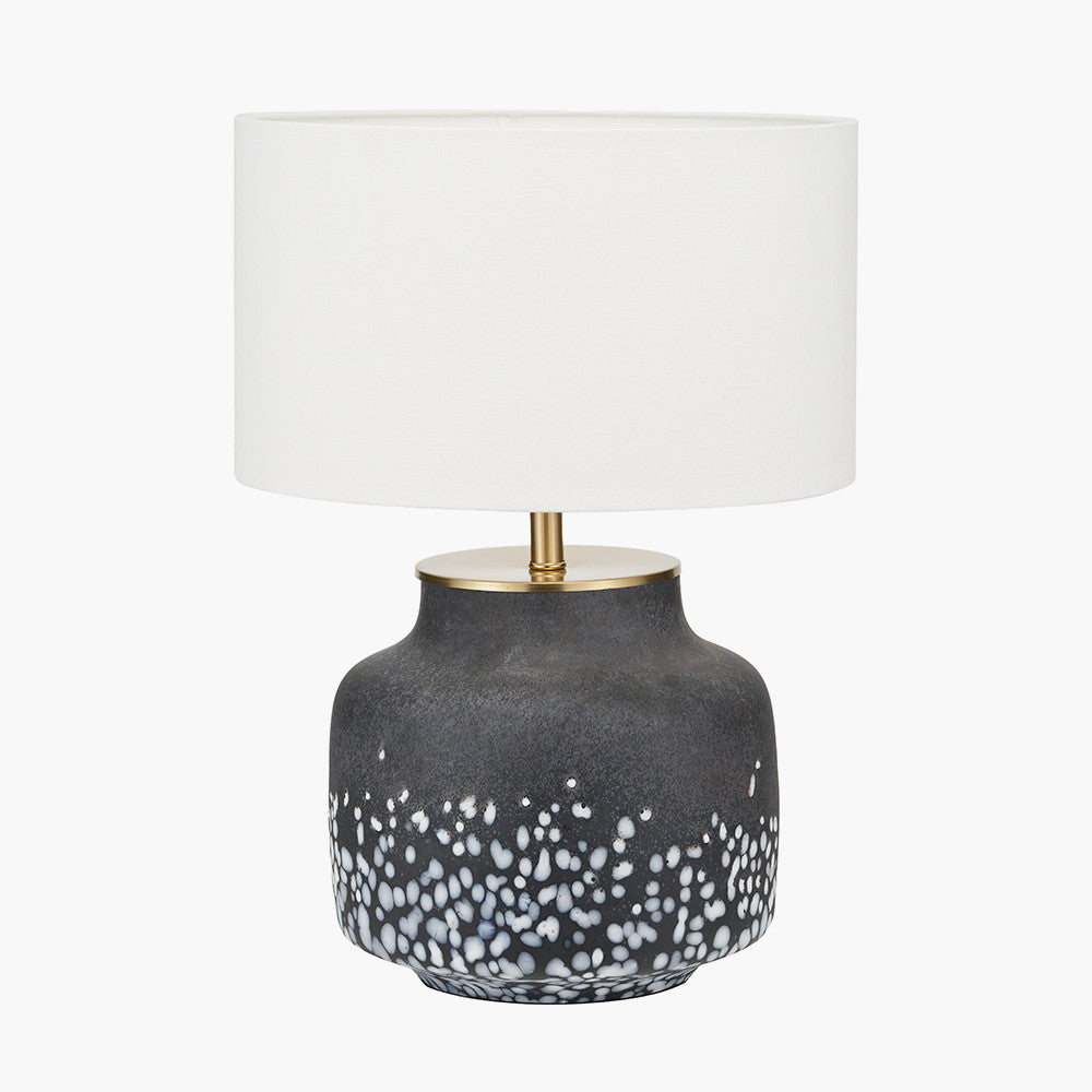 Etna Black and White Glass Table Lamp Base