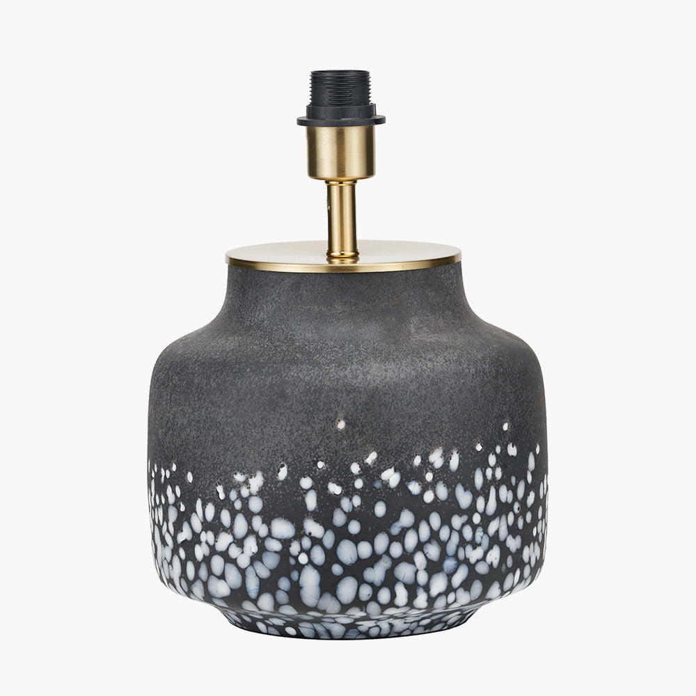 Etna Black and White Glass Table Lamp Base