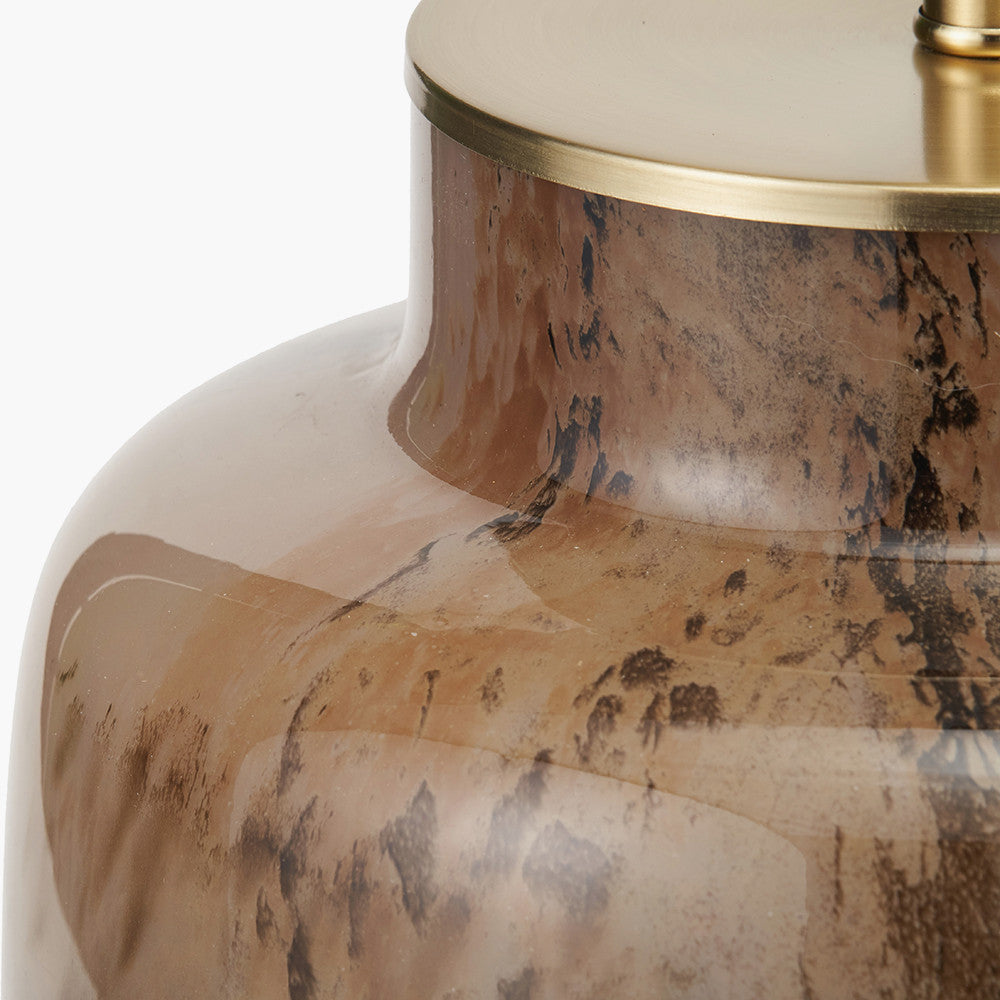 Cerdanya Brown and Beige Glass Table Lamp Base
